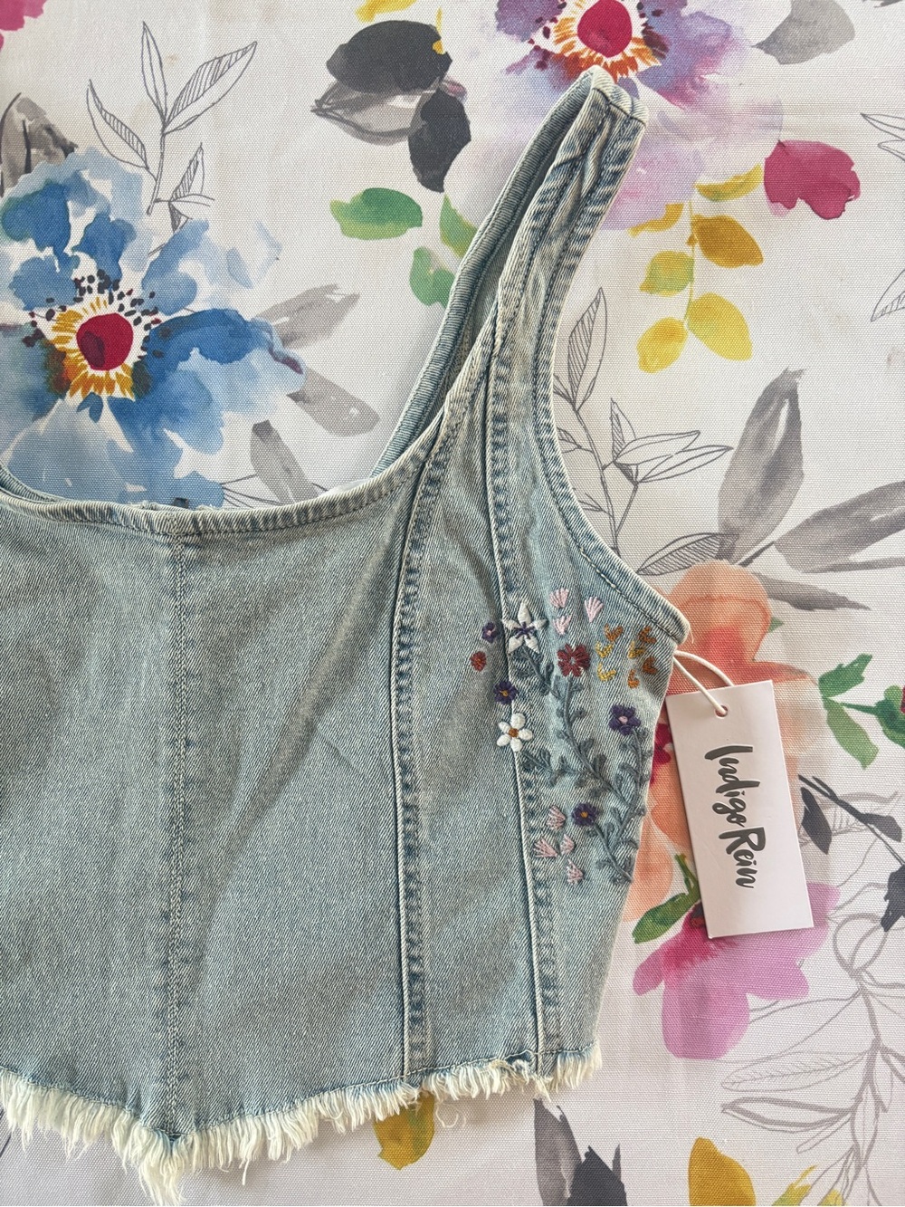 Indigo Rein - Women's Light Wash Denim Corset Top